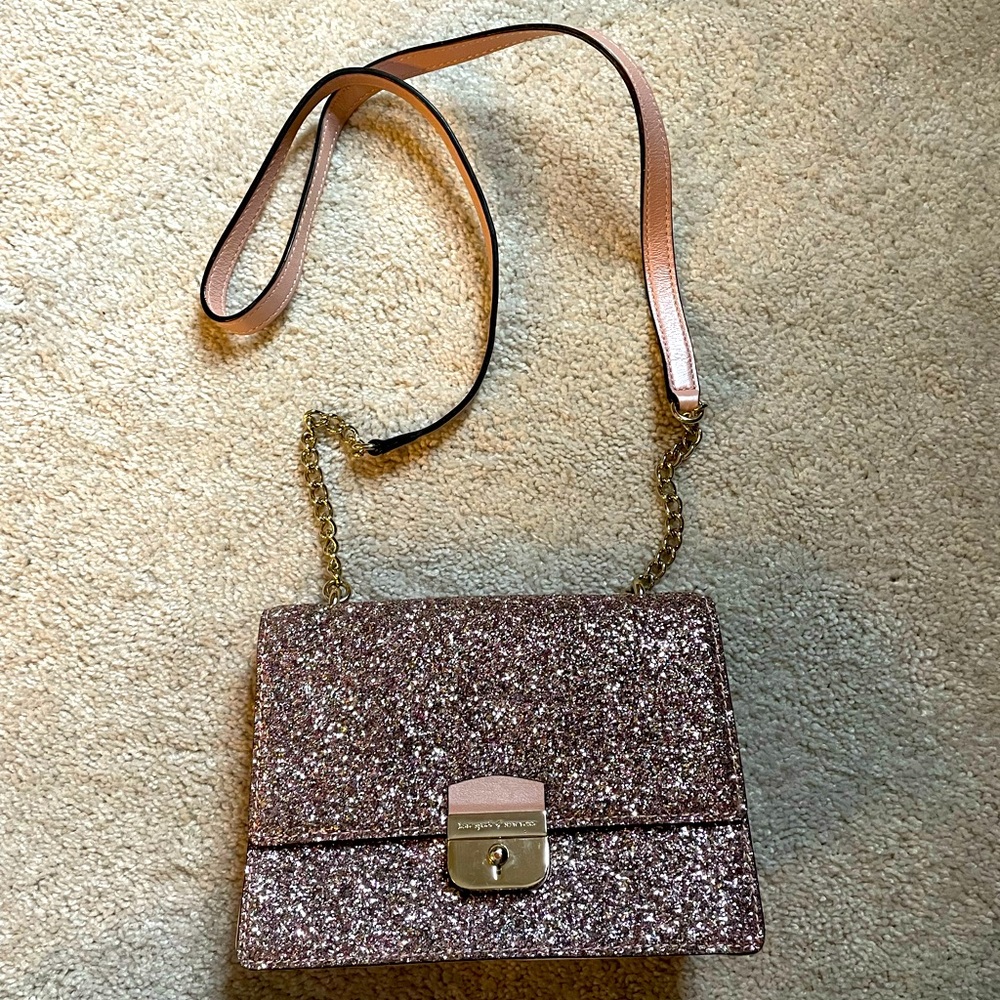 COPY - KATE SPADE Rose Gold Glitter Purse